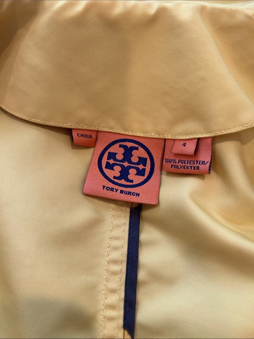 Tory Burch Bright Yellow water resistant Hooded Jacket